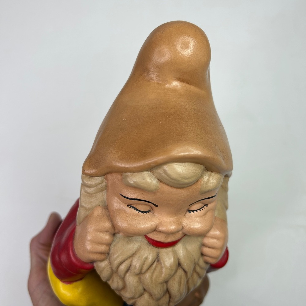 Cute Sitting Gnome Figurine Garden Yard Art Decoration Whimsical - Picture 5 of 11
